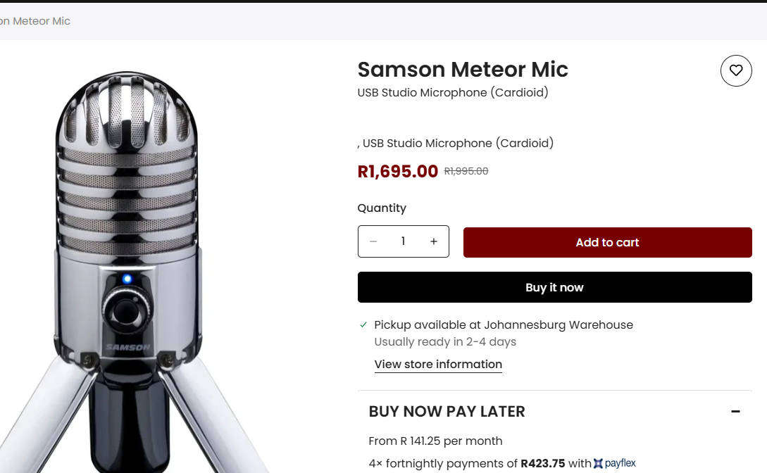 Samson Meteor USB Condenser Microphone
