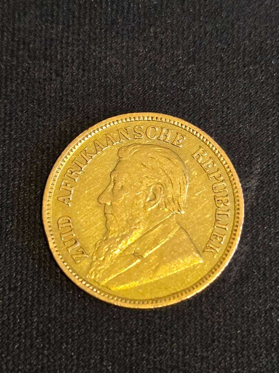 1896 ZAR Half Pond gold coin - damaged
