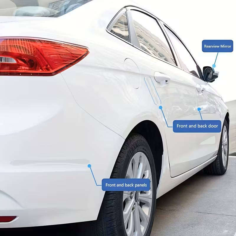 Heavy-Duty Car Door Edge Guards & Rearview Mirror Protectors  Universal Fit (BLACK 4PCS)
