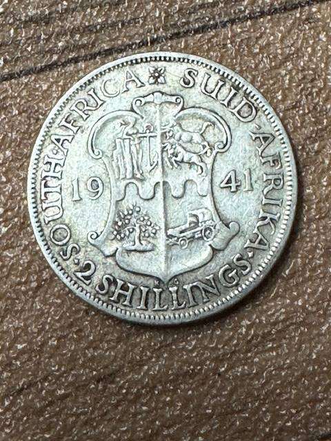 SA UNION TWO SHILLINGS COIN 1941 SILVER