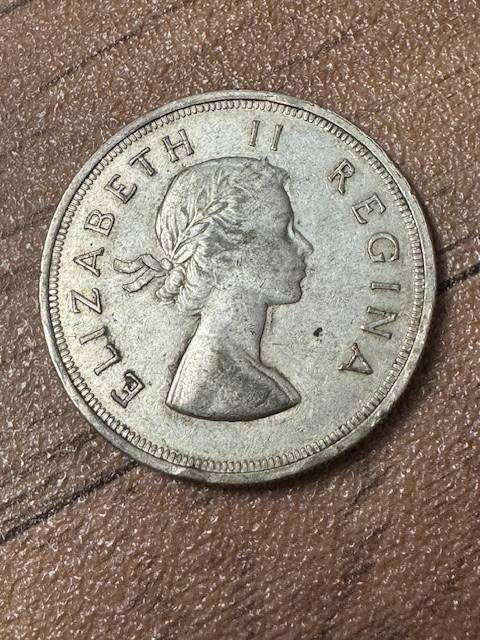 S.A.UNION FIVE SHILLINGS  1956 SILVER