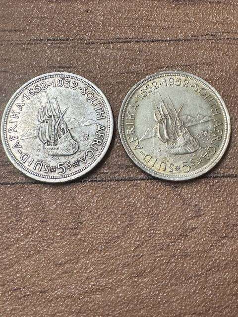 S.A.UNION FIVE SHILLINGS  1952-1962  COMMOMERATION COIN