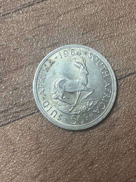 S.A.UNION FIVE SHILLINGS  1964 SILVER