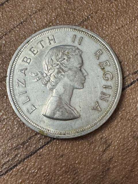 S.A.UNION FIVE SHILLINGS  1958 SILVER