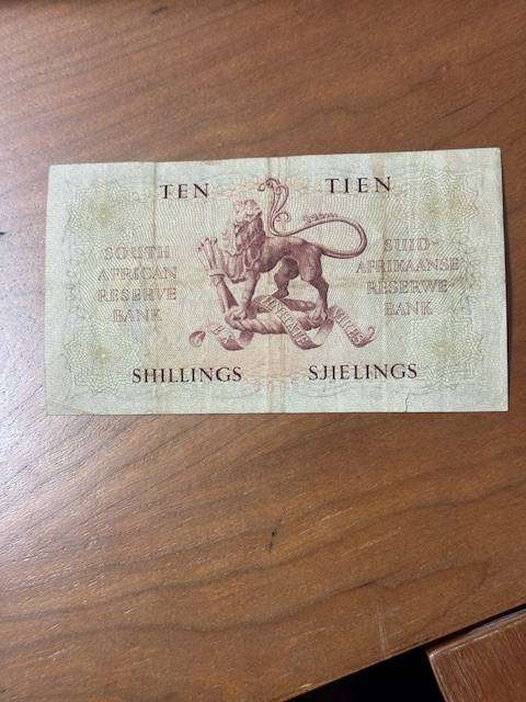South African Union Ten Shilling Note 1956