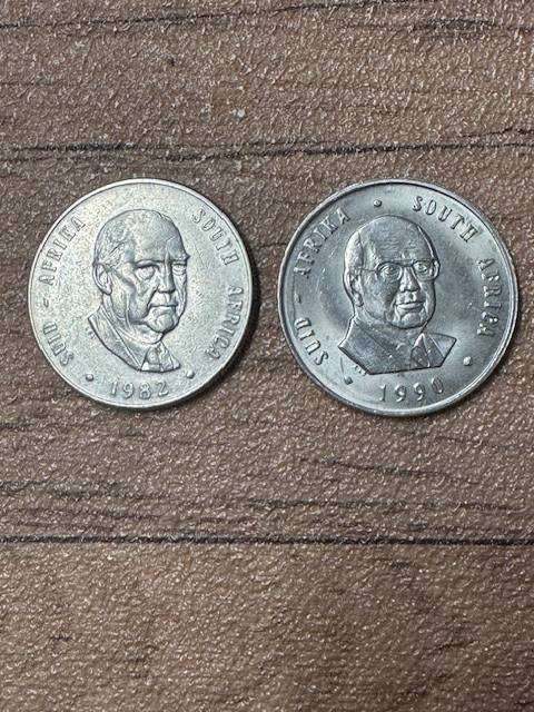 South Africa One Rand Coins - Nickel- J Voster and W. Botha