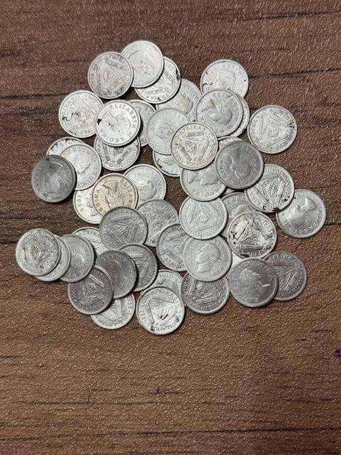 S A UNION THREE PENCE (TICKY) TOTAL 100 MIX YEARS