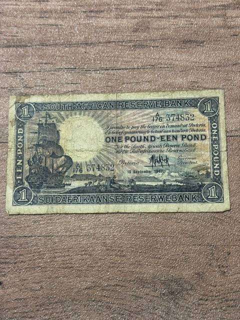 SA ONE POUND NOTE 1947