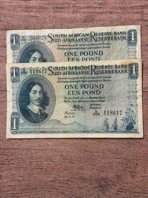 SA ONE POUND NOTE  TOTAL 2  1957/58