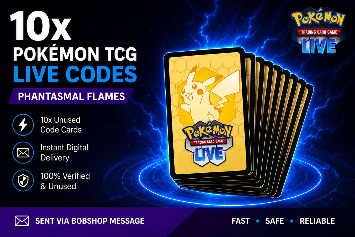 10x Pokémon TCG Live Codes - Phantasmal Flames Booster Code Cards - Instant Digital Delivery