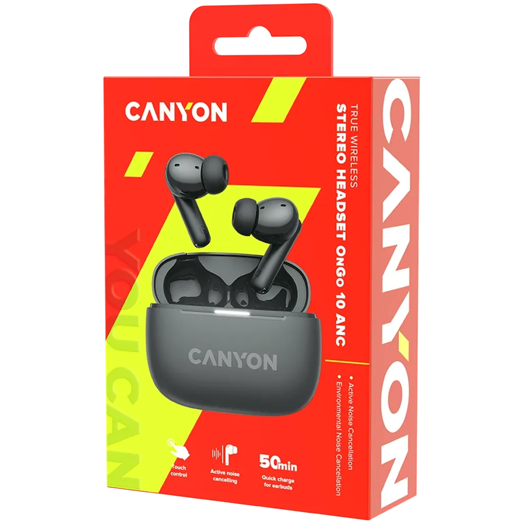 CANYON headset OnGo TWS-10 ANC+ENC - Gray