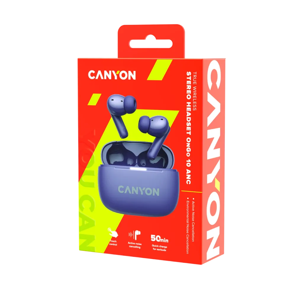 CANYON headset OnGo TWS-10 ANC+ENC - Purple