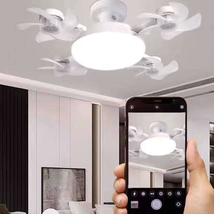 Drone-Shaped Ceiling Fan with Retractable Blades & LED Light  Modern Flush Mount Ceiling Fan