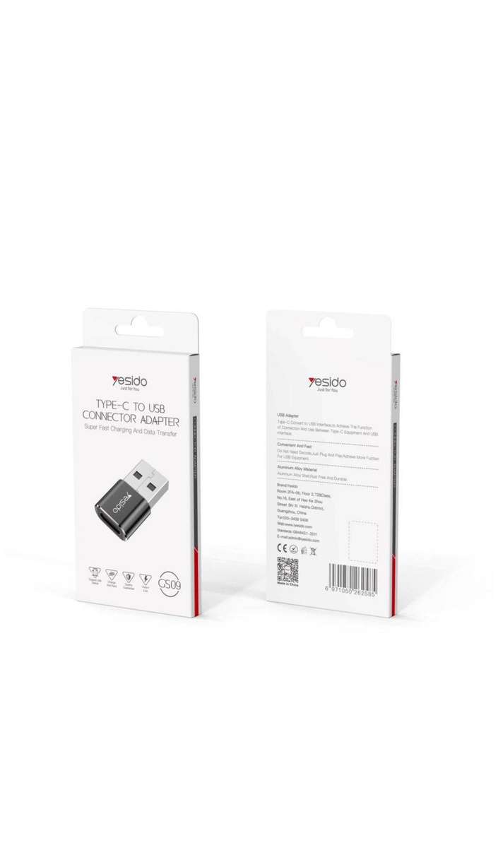 Yesido Type-C to USB Adapter  USB-C Female to USB-A Male Converter Fast Data & Charging