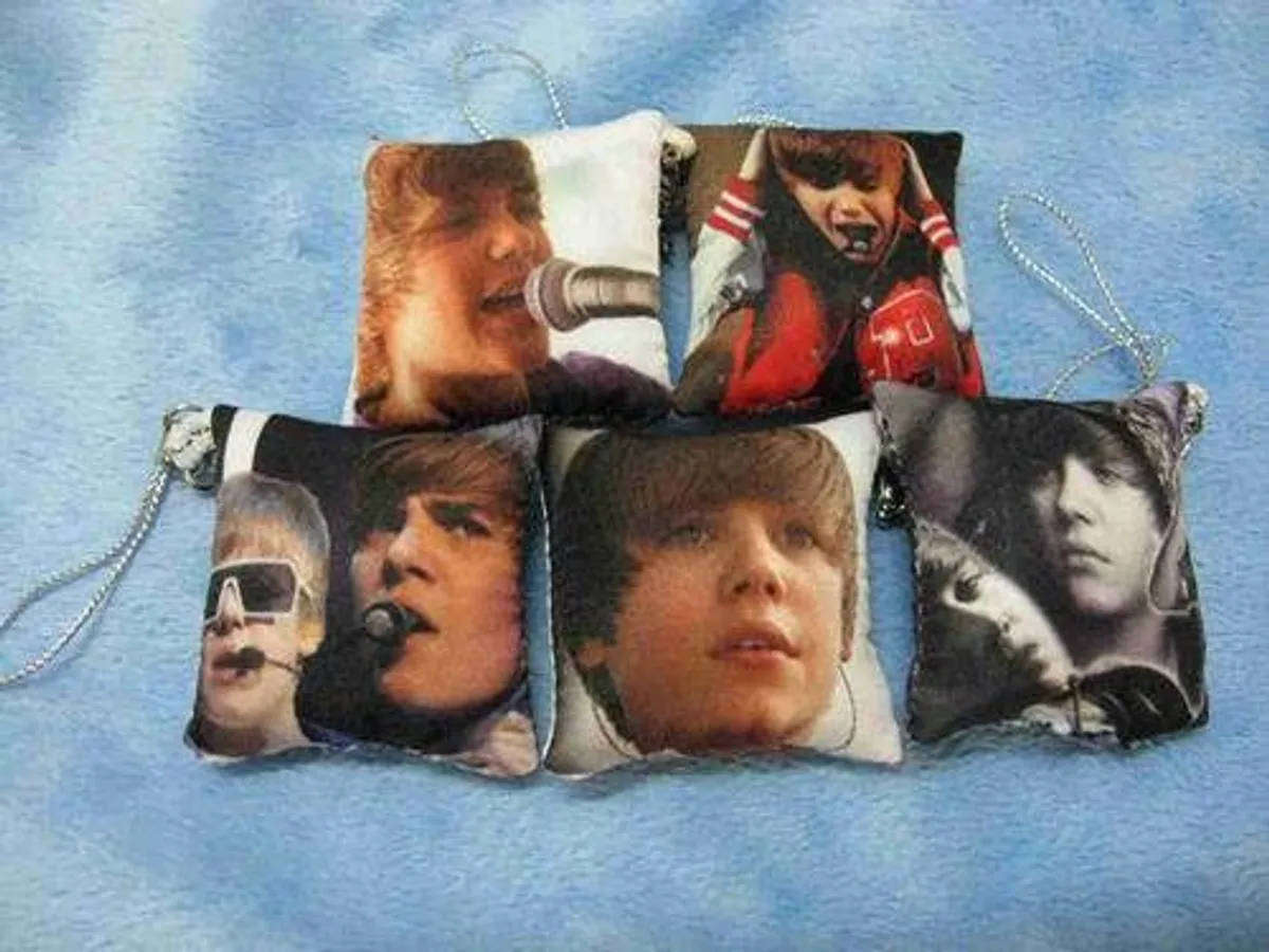 JUSTIN BIEBER cell phone pillow charms.