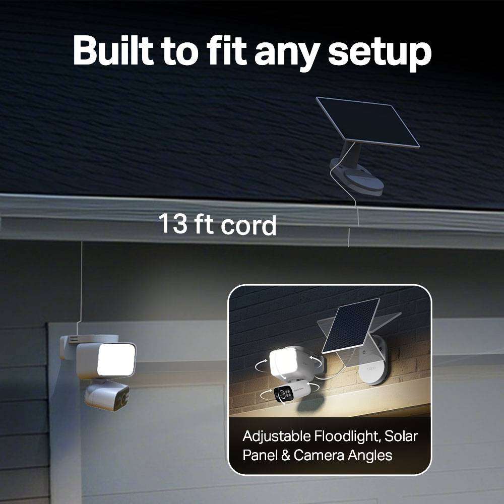 TP-Link Tapo C615F KIT 2K Solar-Powered Floodlight Pan/Tilt Wi-Fi Security Camera with AI Detection