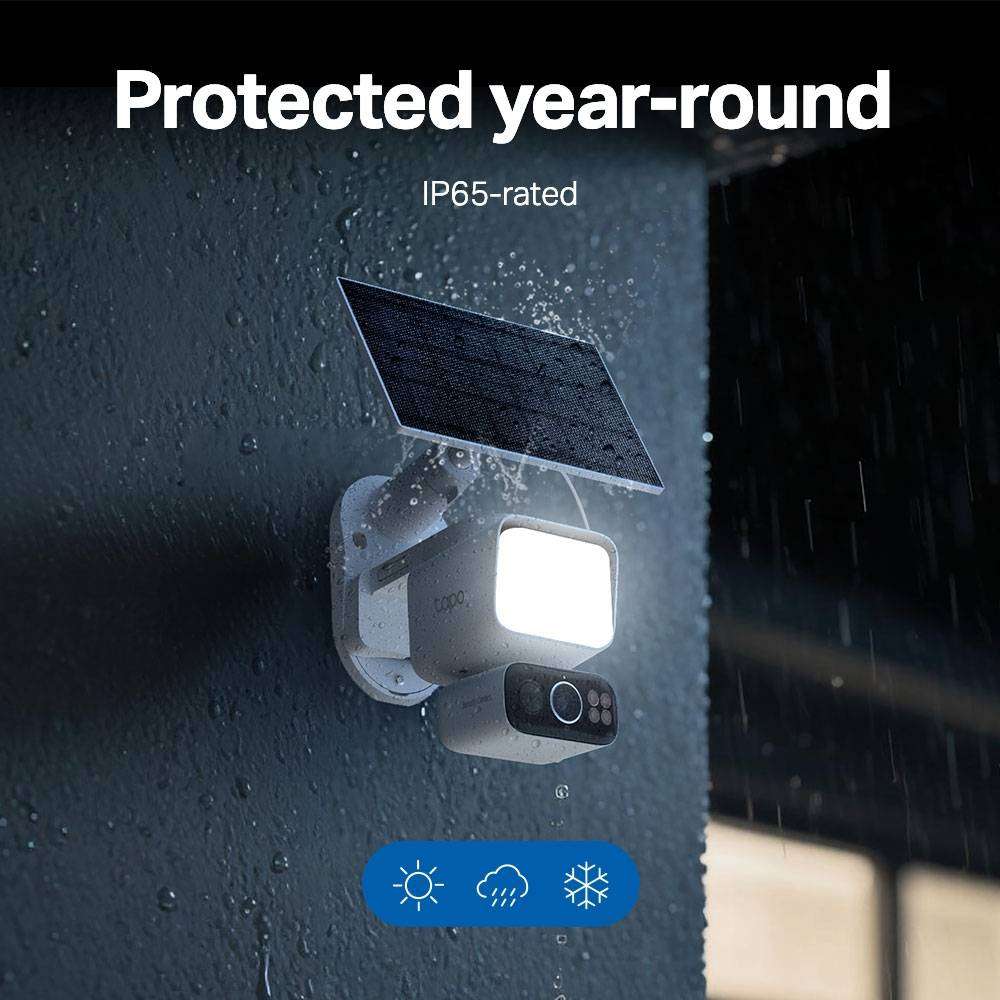 TP-Link Tapo C615F KIT 2K Solar-Powered Floodlight Pan/Tilt Wi-Fi Security Camera with AI Detection