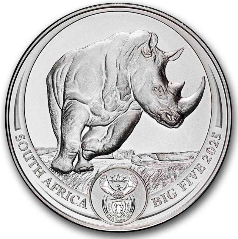 1oz silver 2025 South African Big 5 Rino