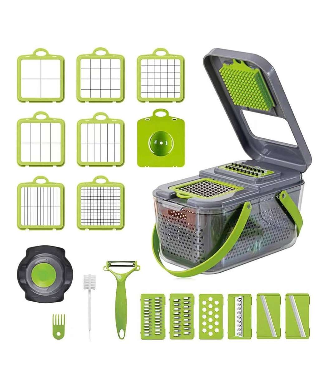 22-Piece Slicer Set | Multifunctional Vegetable & Fruit Cutter with Storage Box