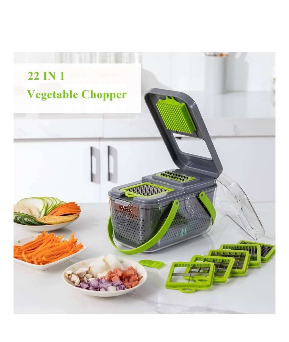 22-Piece Slicer Set | Multifunctional Vegetable & Fruit Cutter with Storage Box