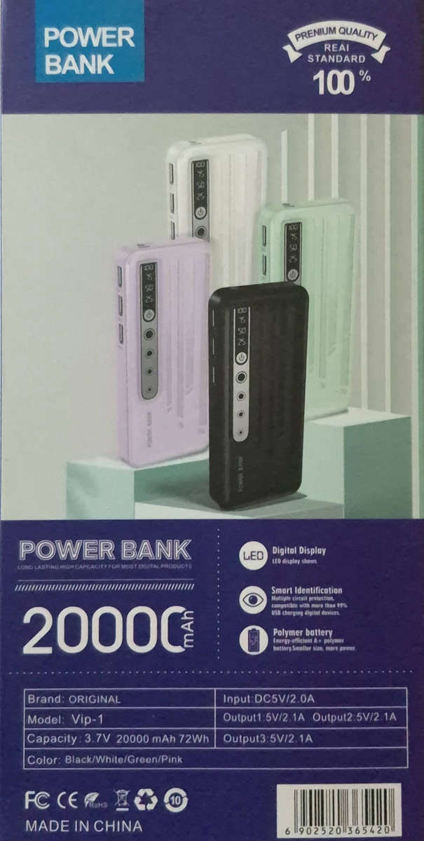 Power Bank - 20000mAh High-Performance - Digital Display
