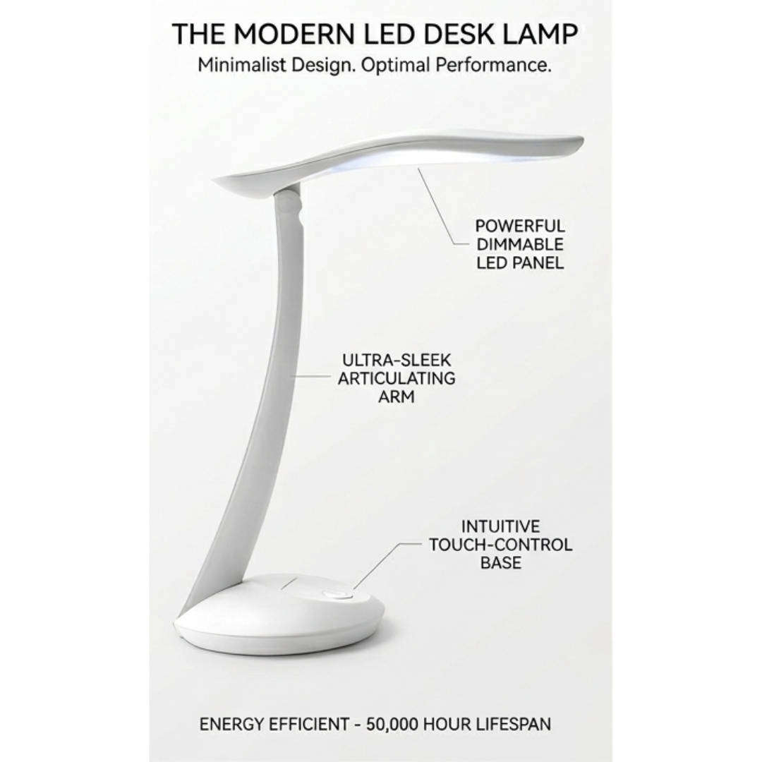 Modern LED Desk Lamp  Minimalist & Energy Efficient