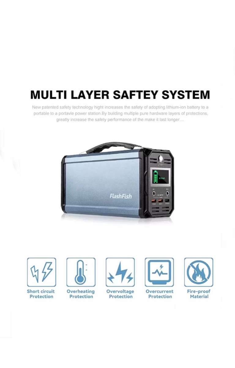 FlashFish G300 Modified Sine Wave Inverter battery