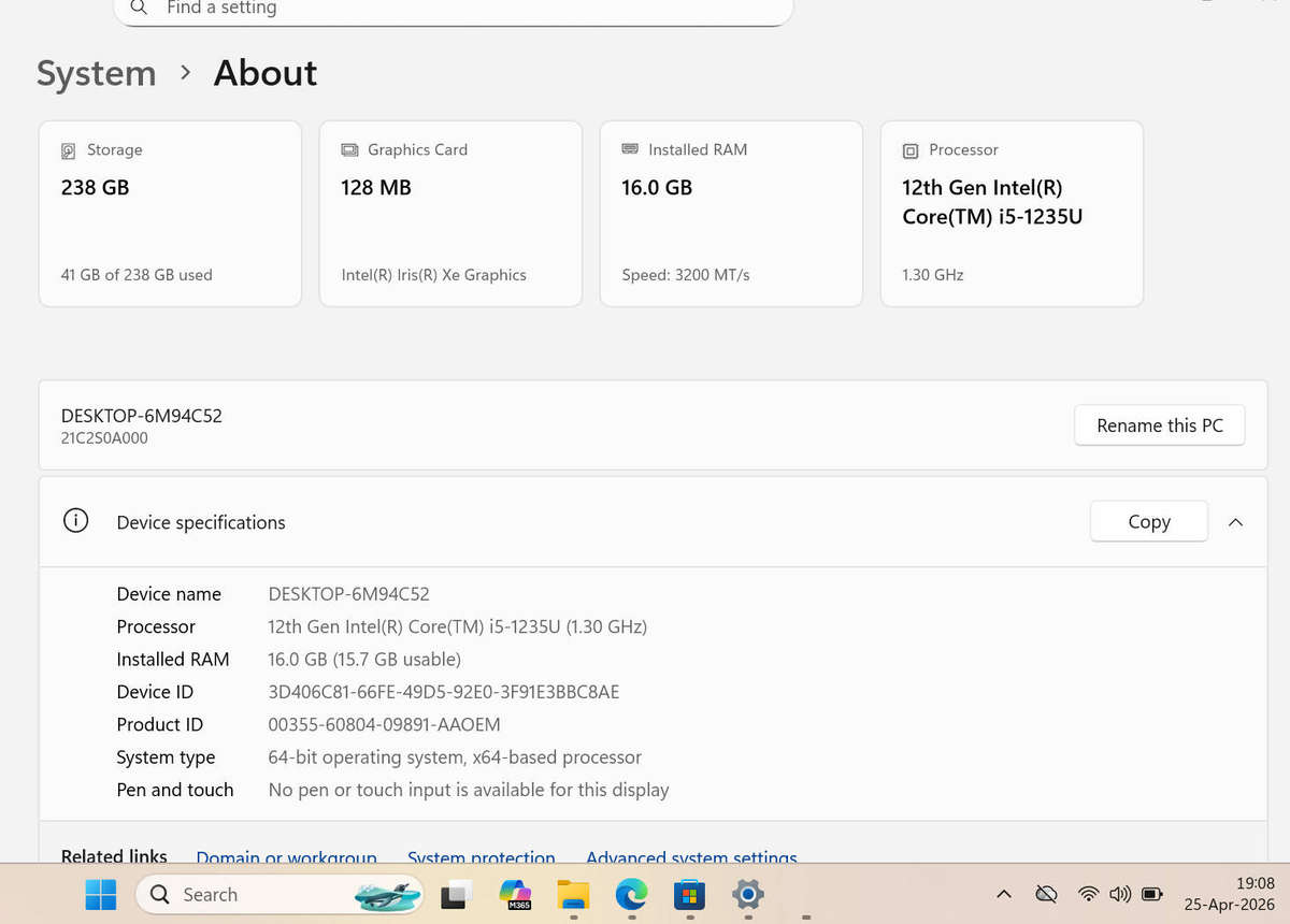 Lenovo ThinkPad L14 Gen 3  Grade A Refurbished (i5 12th Gen) 16G Ram & 256 SSD