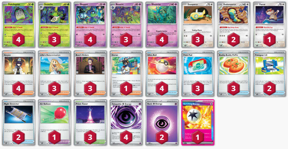 Pokemon - Complete Dhelmise Hide & Sneak Deck - Sleeved