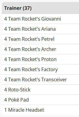 Pokemon - Complete Team Rocket Honchkrow Deck - Sleeved