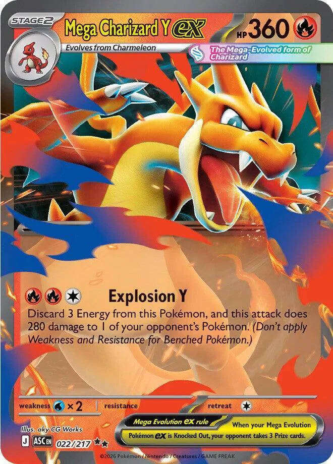 Mega Charizard Y ex Ascended Heroes Double Rare 022/217
