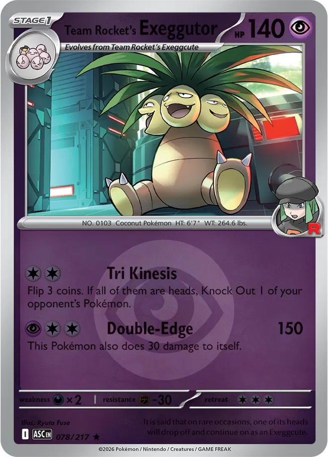 Team Rocket's exeggutor (Energy Symbol Pattern) Ascended Heroes Rare 078/217