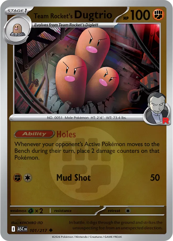 Team Rocket's Dugtrio (Energy Symbol Pattern) Ascended Heroes Uncommon 101/217
