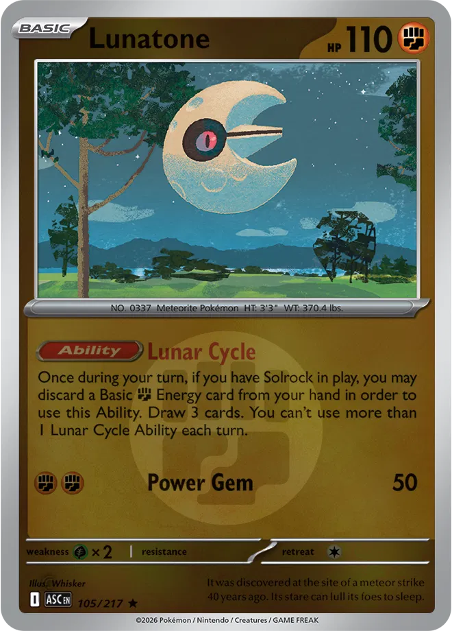 Lunatone (Energy Symbol Pattern) Ascended Heroes Rare 105/217