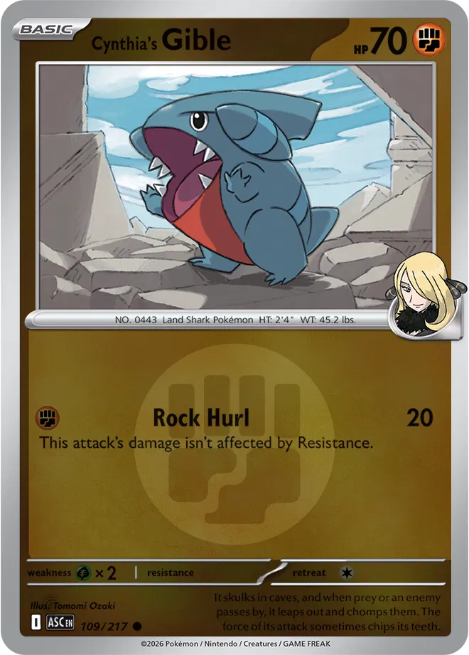 Cynthia's Gible (Energy Symbol Pattern) Ascended Heroes Common 109/217