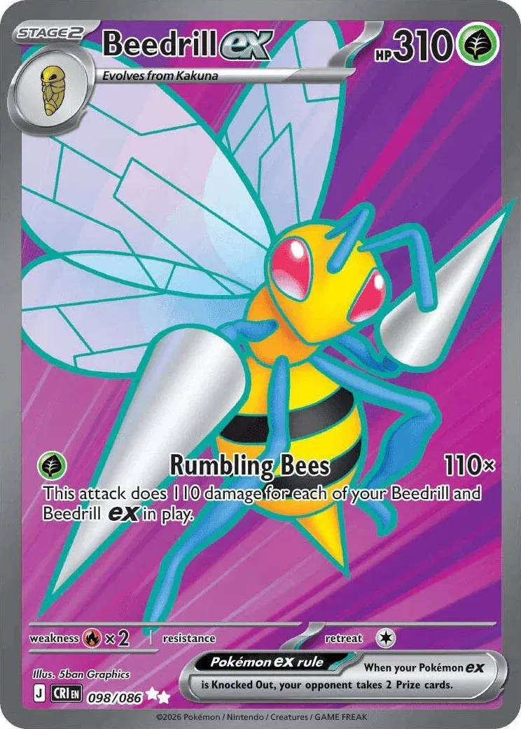 Beedrill ex Chaos Rising Ultra Rare 098/086