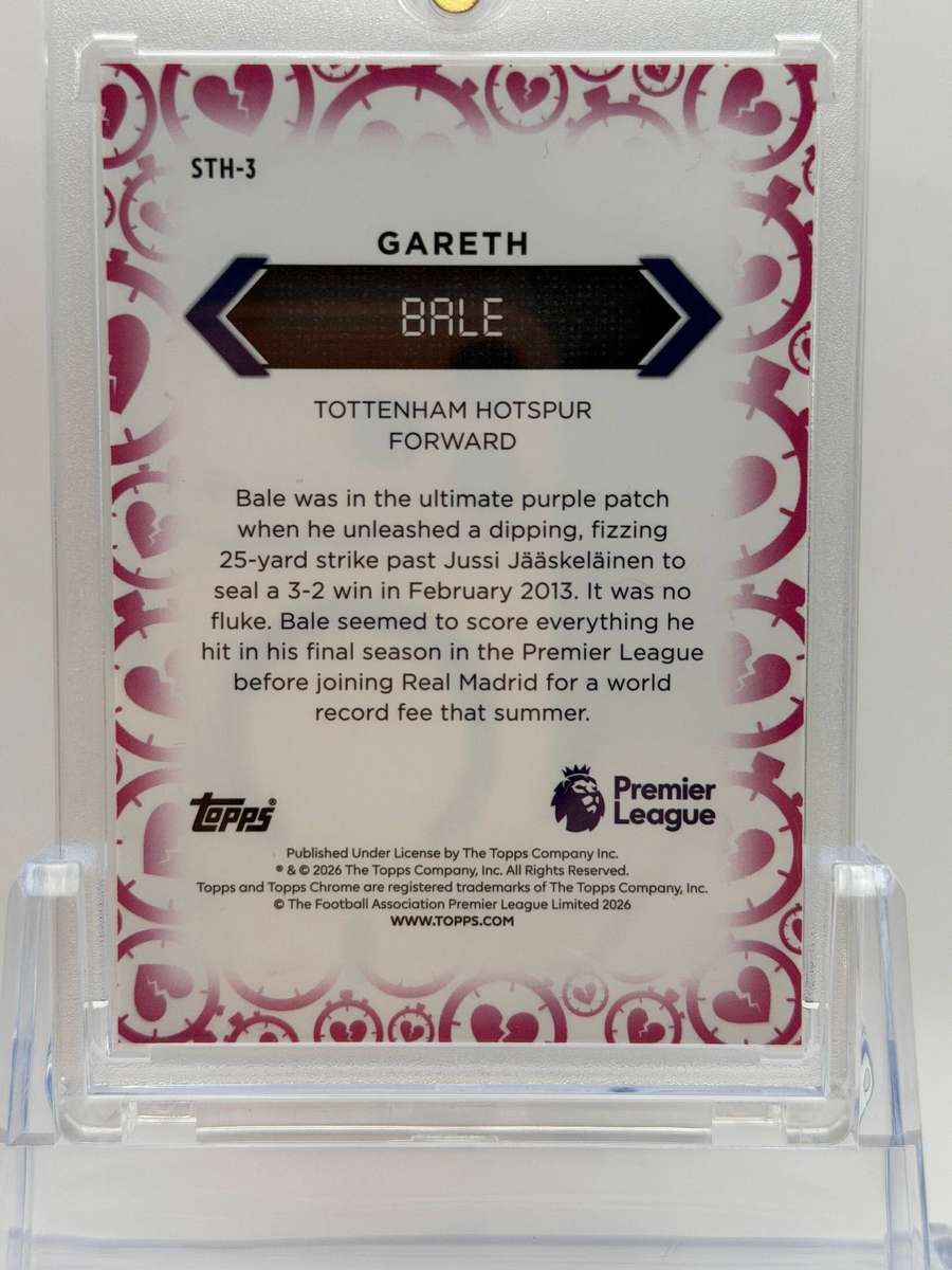 2026 Topps Chrome Premier League Heartbreakers Gareth Bale Tottenham Hotspur