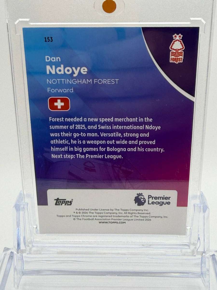 2026 Topps Chrome Premier League Rare Pineapple Insert Card Dan Ndoye Nottingham Forest