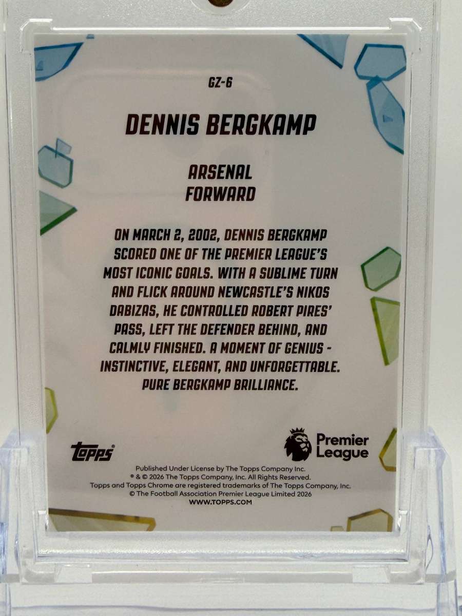 2026 Topps Chrome Premier League Golazo Dennis Bergkamp Arsenal