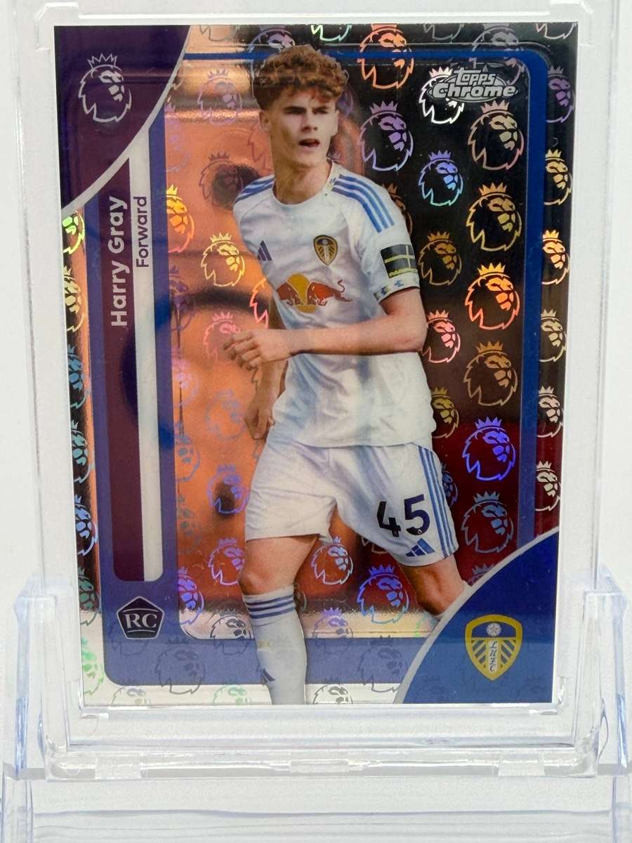 2026 Topps Chrome Premier League Logofractor Harry Gray Rookie Leeds