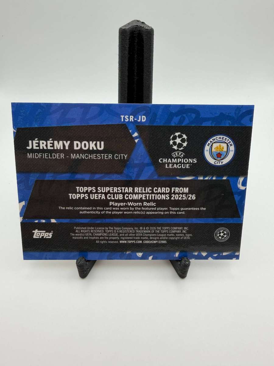 Topps Jeremy Doku Manchester City Player Worn Relic Patch 36/50