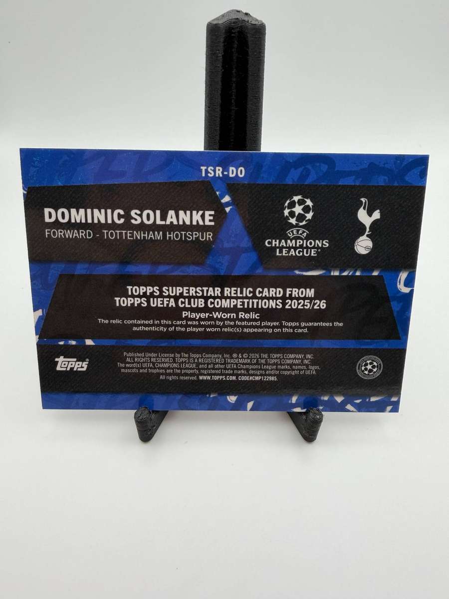 Topps Dominic Solanke Tottenham Hotspur Player Worn Relic Patch