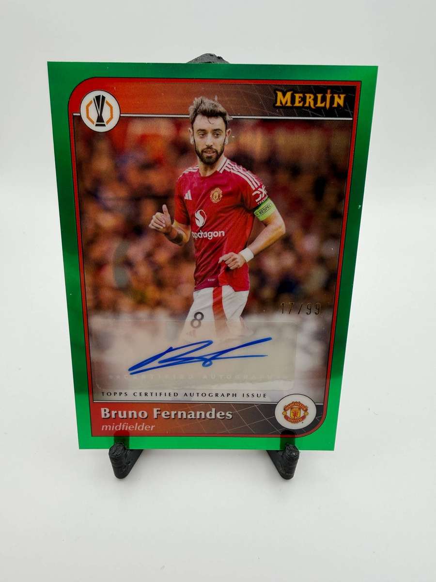 Topps Merlin Bruno Fernandes Manchester United Green Auto /99