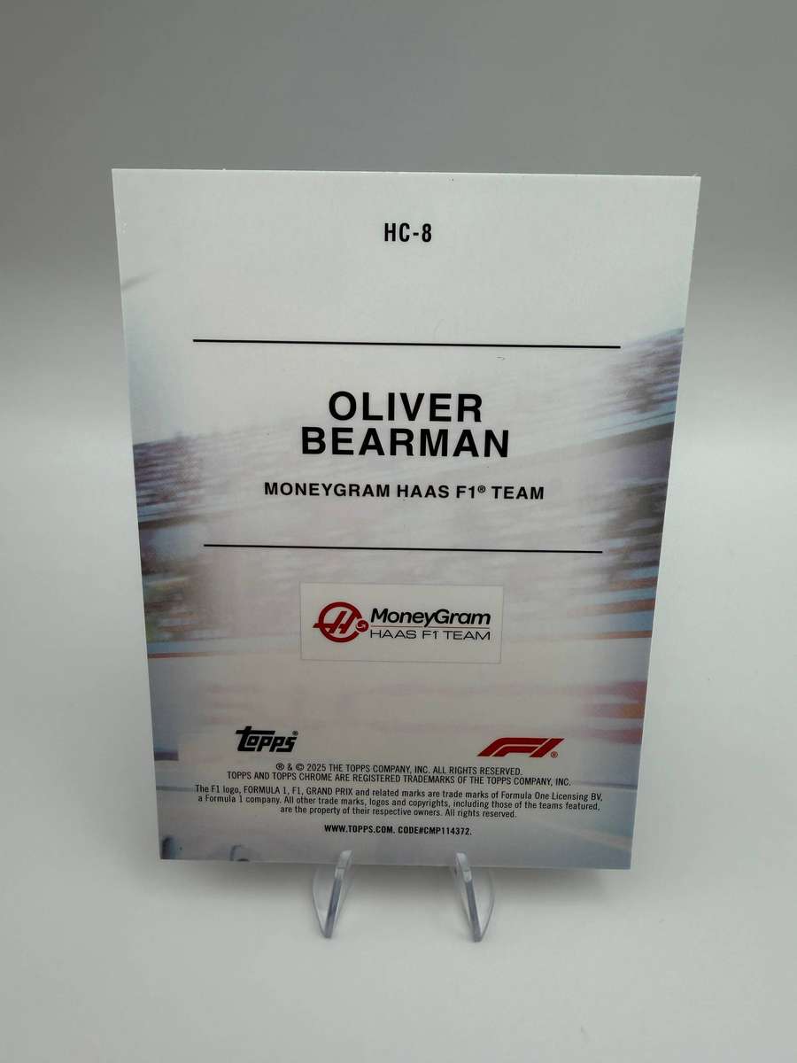 Topps F1 Chrome Oliver Bearman Rookie Helmet Collection Logofractor