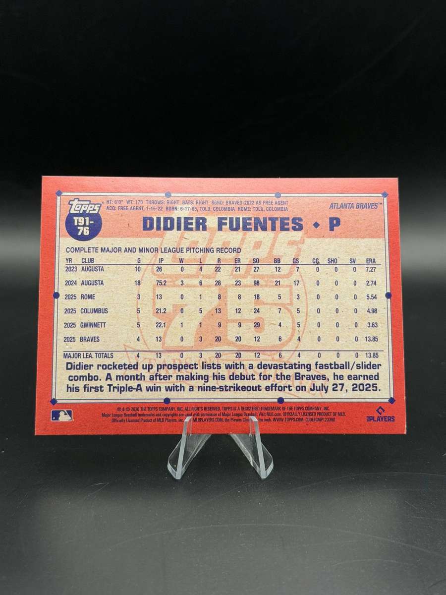 2026 Topps Series Baseball Cracked Silver Didier Fuentes Rookie Card
