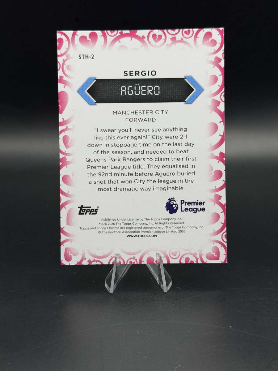 Topps Chrome Premier League Stoppage Time Heartbreak Sergio Aguero