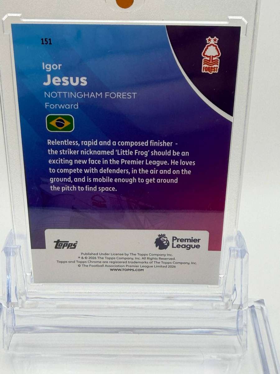2026 Topps Chrome Premier League Rare Pineapple Insert Rookie Card Igor Jesus Nottingham Forest