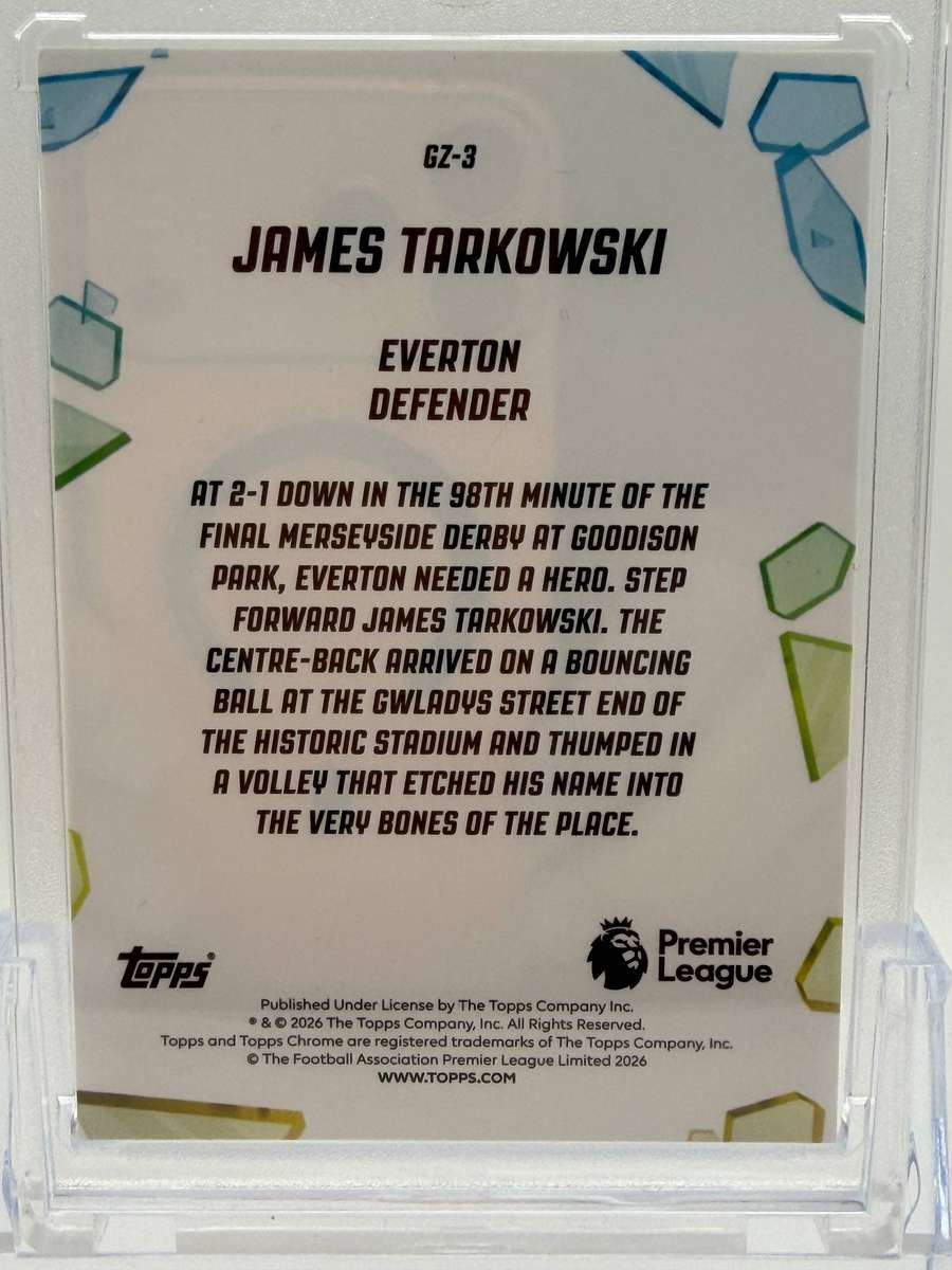 2026 Topps Chrome Premier League Golazo James Tarkowski Everton