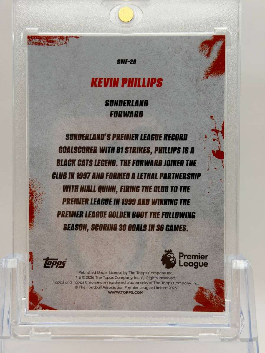 2026 Topps Chrome Premier League Streets Won't Forget Kevin Phillips Sunderland