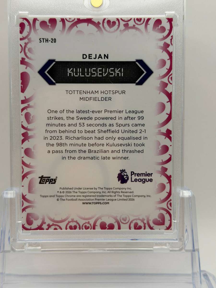 2026 Topps Chrome Premier League Heartbreakers Dejan Kulusevski Tottenham Hotspur